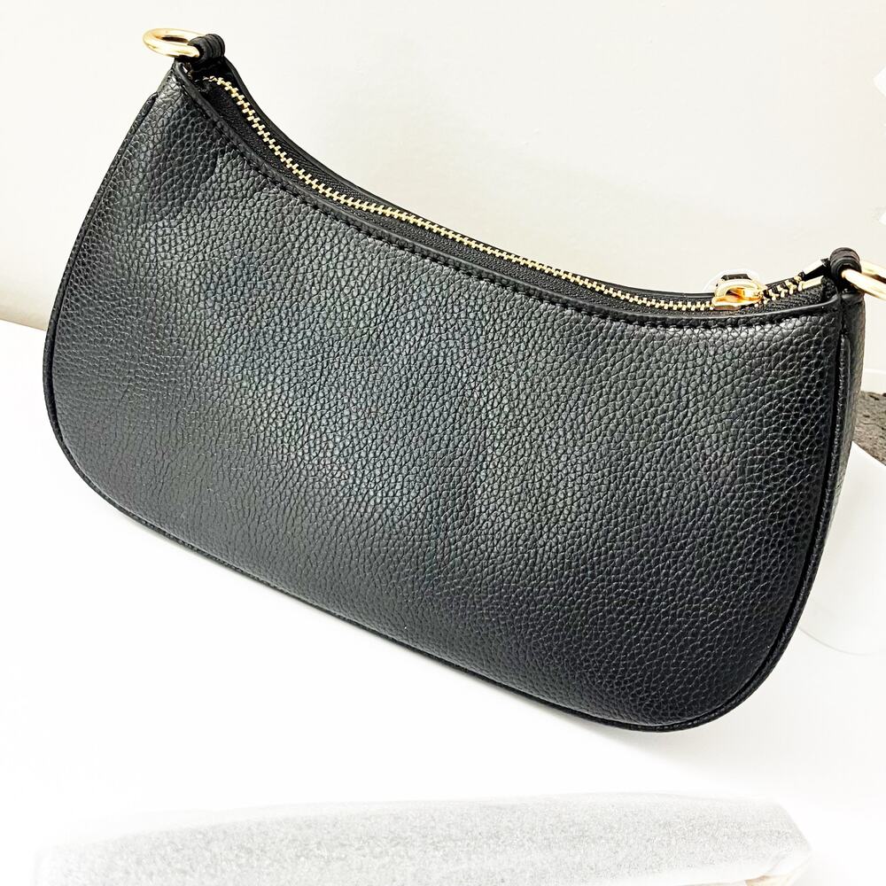 NEW Coach Teri Shoulder Bag in Black Pebbled Leather - Picture 4 of 9